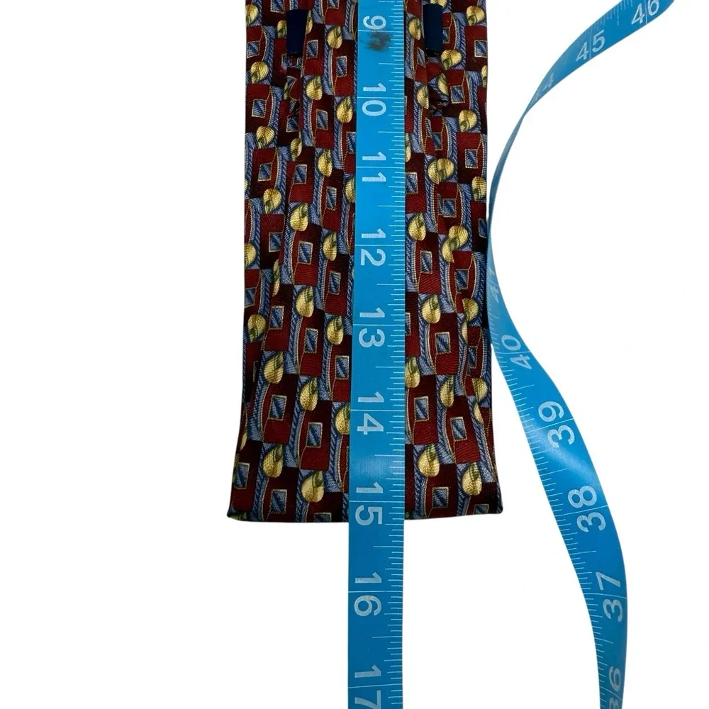 Altea Nordstrom Men's Necktie Tie Silk Repp Burgundy & Blue w/‎ Gold 60